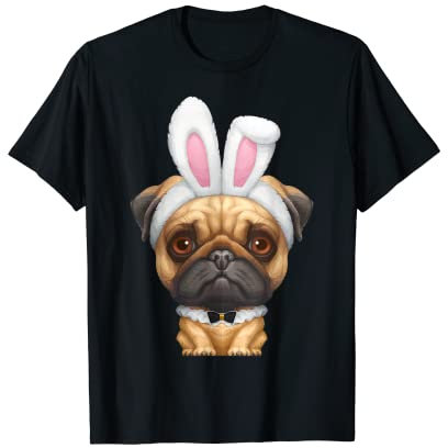 Mops im Osterhase Kostüm T-Shirt T-Shirt
