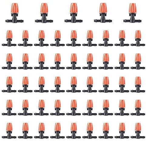 50 Stück Micro Drip Sprühdüse, Bewaesserung Sprinkler, Einstellbare Nebeldüsen, Tropfer Bewässerung für Blumenbeete GemüSegäRten Rasen (50 Stück/Set)