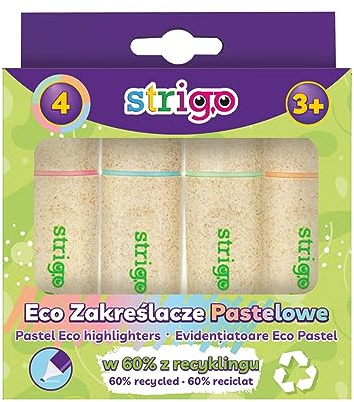 Strigo 4x Textmarker Set umweltfreundlich pastell