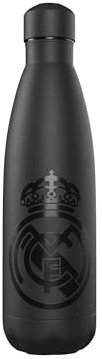 CYP Brands Real Madrid- Botella de agua de acero, Bidón, Cantimplora, Cierre Hermético, 550 ml, Color negro, Producto Oficial