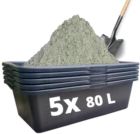 STELLA GREEN - Mörtelkübel 80L x 5 Stk - Mörtelwanne für Garten, Baustelle, Haushalt - Maurerkübel XXL Schwarz - Kübel für Hochbeet 78x29 cm