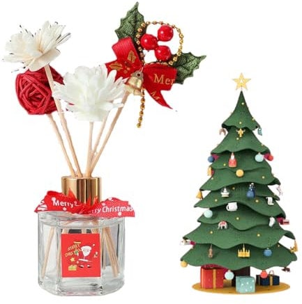 Weihnachten Raumduft,Raumduft Diffuser Mit Duftstäbchen,Dezenter Raumerfrischer,Weihnachts Geschenkset Für Raumerfrischer,Duftvase - Raumduft - Lufterfrischer - Weihnachts Geschenkset