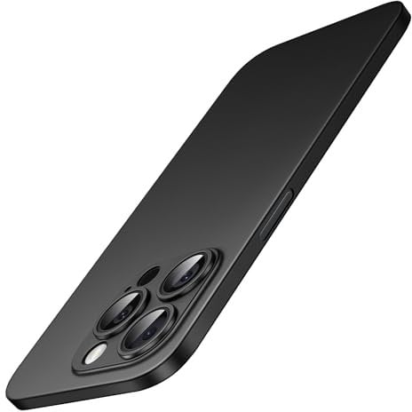 JETech Funda Ultra Slim para iPhone 15 Pro 6,1 Pulgadas, Cubierta Lente Cámara, Ligera Acabado Mate PP Hard Carcasa Minimalista, Admite Carga Inalámbrica (Titanio Negro)
