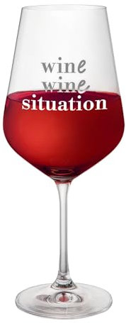 Weinglas mit Gravur, Wine Wine Situation, Rotweinglas, Weißweinglas, Weinglas mit Spruch, Weingläser, Rotweingläser, Weißweingläser, Lustige Geschenke für Frauen, Geschenke für Weinliebhaber