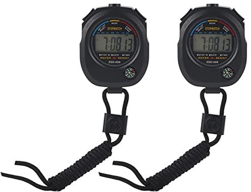 Yctze 2er-Pack Digitaler LCD-Stoppuhr-Timer – Handheld, Multifunktional, für Sport, Laufen, Rennen, Schwimmen, Einfach für und Fußballtraining