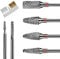CGBE Nail Drill Bits Set, 6 Pieces Nail Drill Bits, 3/32''(2.35mm) Professional Bits for Nail Cutter, Nail Cutter Tips Grinding Heads Carbide Machine Accessories for Acrylic or Gel Remover - Fine