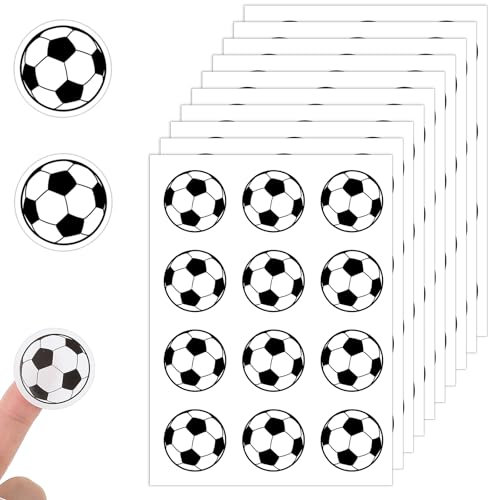 Prasacco 120 Stück Fußball Sticker, Selbstklebende Fußball Aufkleber 3 cm Fußball Party Dekorationsaufkleber für Fußballliebhaber zum DIY Fußball-Partygeschenke, Scrapbooking, Kunst und Handwerk