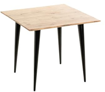 HAKU Möbel Beistelltisch, akazie, schwarz, Massivholz, Metall - Maße: B 46 x H 41 x T 46 cm, Style: Modern