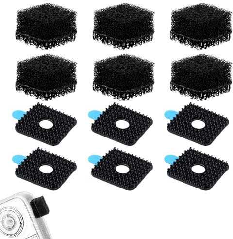 6pcs Mic Wind Muff for Insta360 X3 with 6pcs Magic Adhesive, Black Windscreen Foam Microphone Windshield Replacement Camera Windproof Sponge Video Accessories Compatible with Insta360 X3