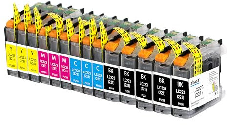 akaca LC223 XL Druckerpatronen Kompatibel mit Brother LC223 LC221 Patronen, für MFC-J4420DW J4620DW J4625DW J480DW J5320DW J5620DW J5720DW J680DW J880DW DCP-J4120DW J562DW