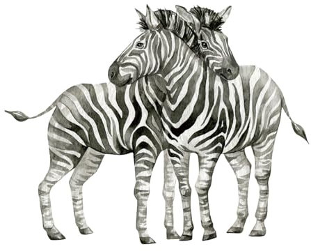 Elefant Aufkleber 83x65cm, Tier Sticker, Wasserfest, Lustige Tiermuster, Wand Aufkleber, Wandaufkleber, Indoordeko, PVC (Zebra)