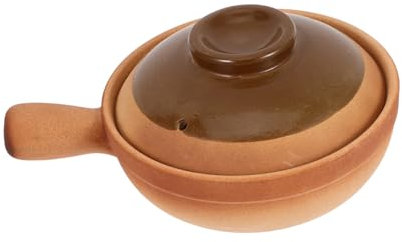 ABOOFAN Cacerola De Cerámica De Barro 850ml Con Tapa Olla Para Estofado Terracota Multiusos Adecuado Para Cocina Casera Para Sopas y Arroces Incluye Asa Lateral