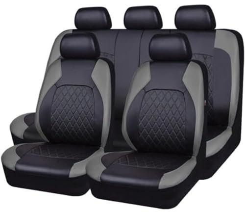 WQIUTT Auto Sitzbezügesets 5 Sitzer für Ford Mondeo MK3 2000 2001 2002 2003 2004 2005 2006 2007,Sitzauflagen Set Sitzbezüge Kompletter Satz rutschfest Dauerhafter Sitzschoner Auflagen Zubehör,Grey