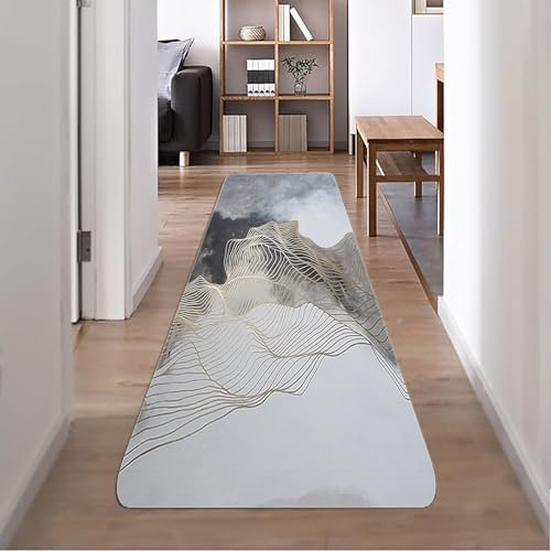 YANHONG Teppich Läufer Flur 55 x 110 cm rutschfest Dauerhaft, Fußmatte Lang Eingangsteppich Innen mit Antirutsch Unterseite Wohn Deko für Küche, Terrasse & Wohnraum, A
