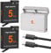 TQTHL OSMO Action 5 Pro/4/3 Akku Ladegerät Kit 2Stück 2800mAh Ersatzakkus Typ C USB Doppelt Kanäle LED Ladegerät für OSMO Action 5 Pro/OSMO Action 4/OSMO Action 3 Kamera(2 x Akku + 1 x Ladefach)