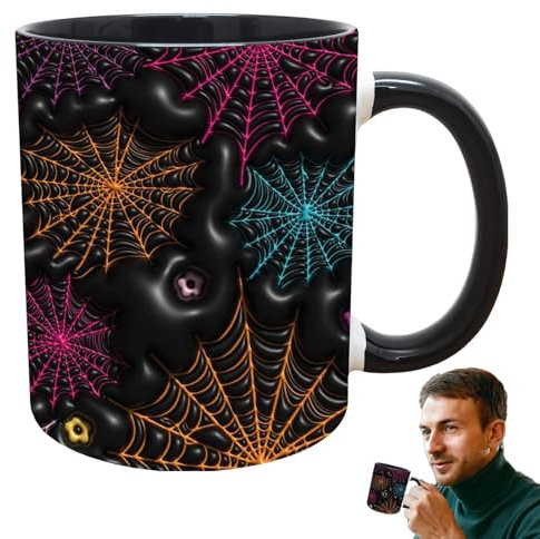 Sirseon Ceramic Cup for Halloween, 400ml Handled Effect Ceramic Mug Coffee Cup, Novelty Photobooth Props Home Drinking Mug Cup for Coffee, Tea, Hot Chocolate