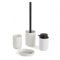 Set 4 Access, SDB, Vaso, Dispensador de jabón, Cepillo WC Blanco, 12,7x7,3 cm