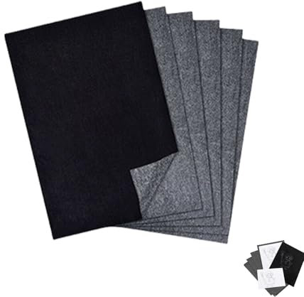 50 Blatt Transferpapier,Pauspapier Schwarz,Kohlepapier,papier zum Durchschreiben A4,Graphitpapier,Kohlepapier zum Nachzeichnen,Abpauspapier,Pauschpapier A4 für Papier,Holz,Leinwan,Keramik(Schwarz)