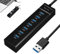 Huybaa HUB USB 3.0, HUB USB de 7 Puertos de Aluminio para Portátil, Cable de 1m de Largo con Puerto de Alimentación Type-C de 5V/3A, Compatible con PS4, Surface Pro, Mobile HDD