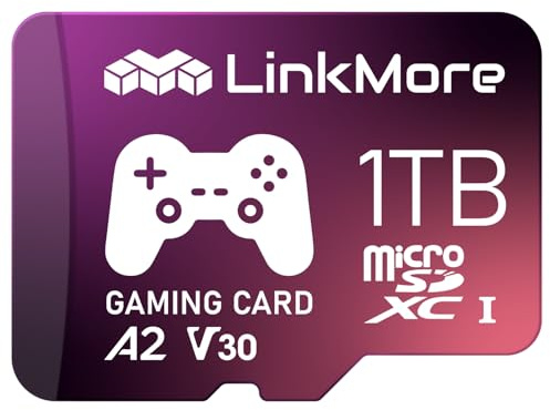 LinkMore XV23 PRO Carte micro SDXC de jeu 1 To, A2, UHS-I, U3, V30, classe 10, lecture jusqu'à 170 Mo/s, écriture jusqu'à 170 Mo/s, adaptateur SD inclus
