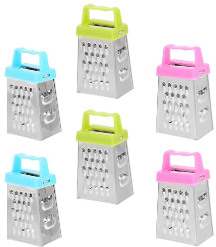 Ciieeo 18 Pezzi Grattugia in Acciaio Inox Mini Grattugia Affettatrice Portatile per Frutta E Verdura con Manico in Plastica