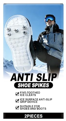 gifyym Schneespikes Für Schuhe | 2 Stücke Tragbare 5-Zacken Winter Wander Spikes,Traktionsspikes Für Winterstiefel - Zum Wandern Bergsteigen Klettern Trekking Und Rucksacktouren