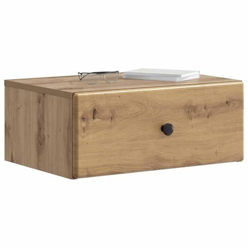 vidaXL Wandmontierter Nachttisch Artisan-Eiche 49 x 34,5 x 20 cm, Moderne Schlafzimmermöbel, rechteckiger Nachttisch mit viel Stauraum, kompakter Tisch für kleine Räume