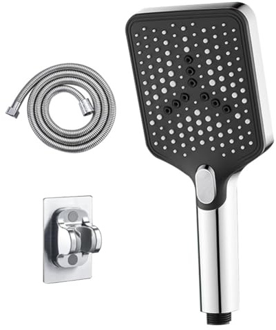 NONDK 3 Silber Duschkopf Spa Regen Hochdruck Tragbarer Badezimmermischer Wasserhahn Zubehör Camping Badartikel Set