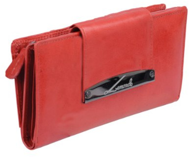 Damenlangbörse LEMONDO in Echt-Leder rot, 9x17cm