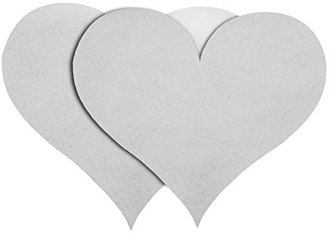 Primaflor - Ideen in Textil 2er Set Deko-Herzen Weiß Podium Hochzeits-Deko Valentinstag Deko Herz ca. 33x28cm