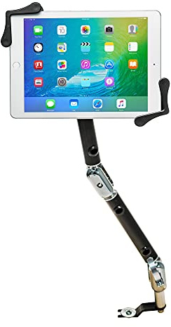CTA Digital: Multi-Flex, Rotating Tablet Holder, No-Drill Seat Rail Mount for iPad 10.2-Inch (7th & 8th Gen.), iPad Air 3, 12.9-Inch iPad Pro, 11-Inch iPad Pro, iPad Gen 6, Galaxy Tab S3 & More, Black