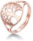 cooltime Statement-Ring aus Edelstahl, Baum des Lebens, Modeschmuck für Damen (Roségold), Edelstahl