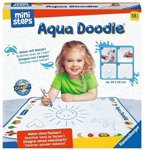 Ravensburger ministeps 4178 Aqua Doodle - Erstes Malen für Kinder ab 18 Monate, Malset für fleckenfreien Malspaß mit Wasser, inklusive Matte und Stift