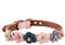Pet Dog Diamond Blumenhalsband, verstellbare PU-Leder Dog Pet Collar Schnalle Halskette für Welpenhalsband Schmuck Zubehör(1.3 * 34cm-Rosa)