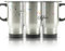 Personalised Travel Mug, 400ml Silver Stainless Steel Travel Mug with Handle, Customised with Initial/Name, Grey Elephant with Hearts Stars Crowns Butterfly Design Print