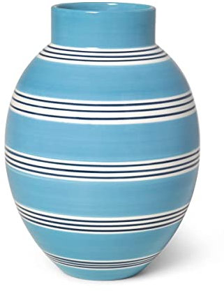 Kähler Vase H30 cm Omaggio Nuovo Neu interpretiertes Design Streifen, blau