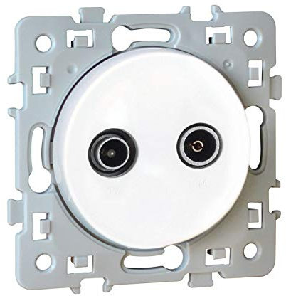 Prise TV+FM Square 1 poste - 250V - Blanc