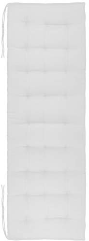 Brandsseller Bankkissen 140x40x4 cm Sitzkissen Polster Bankauflage mit Haltebändern Sitzpolster für Indoor Outdoor gesteppt - Weiß