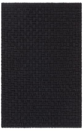 JOTEX Panama Badteppich aus Baumwollgewebe, Schwarz, 80 x 120 cm