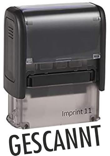 Selbstfärber Imprint/Lagertext – GESCANNT - von Kaufhaus2010 - Lagertextstempel zur Kennzeichnung von Dokumenten 37 mm lang