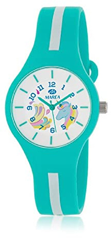 Marea Kinder Armbanduhr in der Farbe Türkis mit Silikonarmband, Gehäusedurchmesser: 34 mm, B35325/66