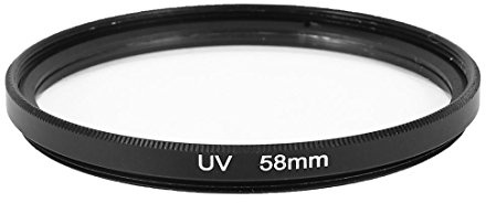Ruilogod Schwarz Alurahmen 58mm UV-Filter w Box für Kamera-Objektiv