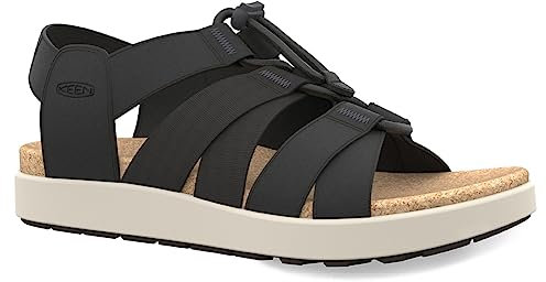 KEEN Women ELLE MIXED STRAP, BLACK/BIRCH, 6