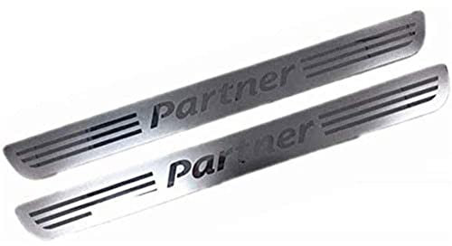 2pcs Car Door Sill Scuff Kick Plate Protector, for Peugeot Partner MK2 2008-2019 Stainless Steel Scuff Guard Nonslip Welcome Pedal Sticker Decorative Styling Accessories