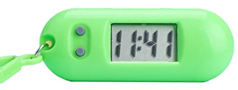 tinysiry Porte-clés Montre de Poche, Mini Montres Numériques Convient pour Clip sur Clés Lanyard Sac à Dos, Horloge Électronique Silencieux LCD Affichage Numérique Vert