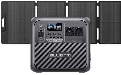 BLUETTI Generatore AC180 con Pannello Solare 200W, Batteria LiFePO4 1152Wh con 2 Uscite AC 1800W (2700W Picco), Generatore Solare Portatile per Campeggio, Viaggio, Interruzione di Corrente