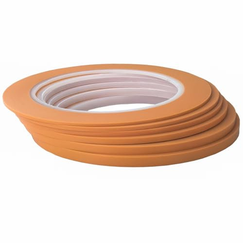 JINBING Fine Line Fineline Klebeband, Vinyl, für Automalerei,Maler-Klebeband für Kurven 6Rolls 1.5mm 2mm 2.5mm 3mm 4mm 5mm
