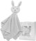 Limaro Kids Schmusetuch aus 100% Baumwolle/Kuscheltuch für Babys/Schnuffeltuch Mädchen Junge/Bio-Baumwolle / 20 x 20 / Schnuffeltücher & Trösterchen/Geschenk Geburt/Hase Grau