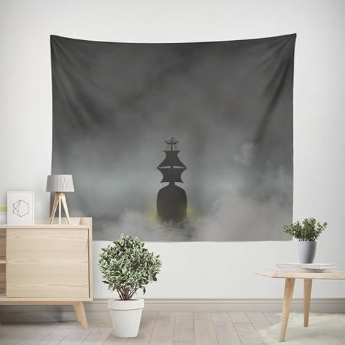 EHOMERY Wandbehang Schmal Wandbehänge Boot Wandteppich Hell Wandtuch Orient Wohnzimmer Schlafzimmer Wandbehang Dekoration 150x130cm