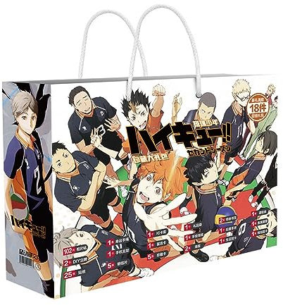 MayDee 18 Stück Haikyu Peripheriegeräte Geschenk, Haikyuu Anime Fanzine Figur Poster Sammlerkarte Broche... Für Fan-Sammlung Display